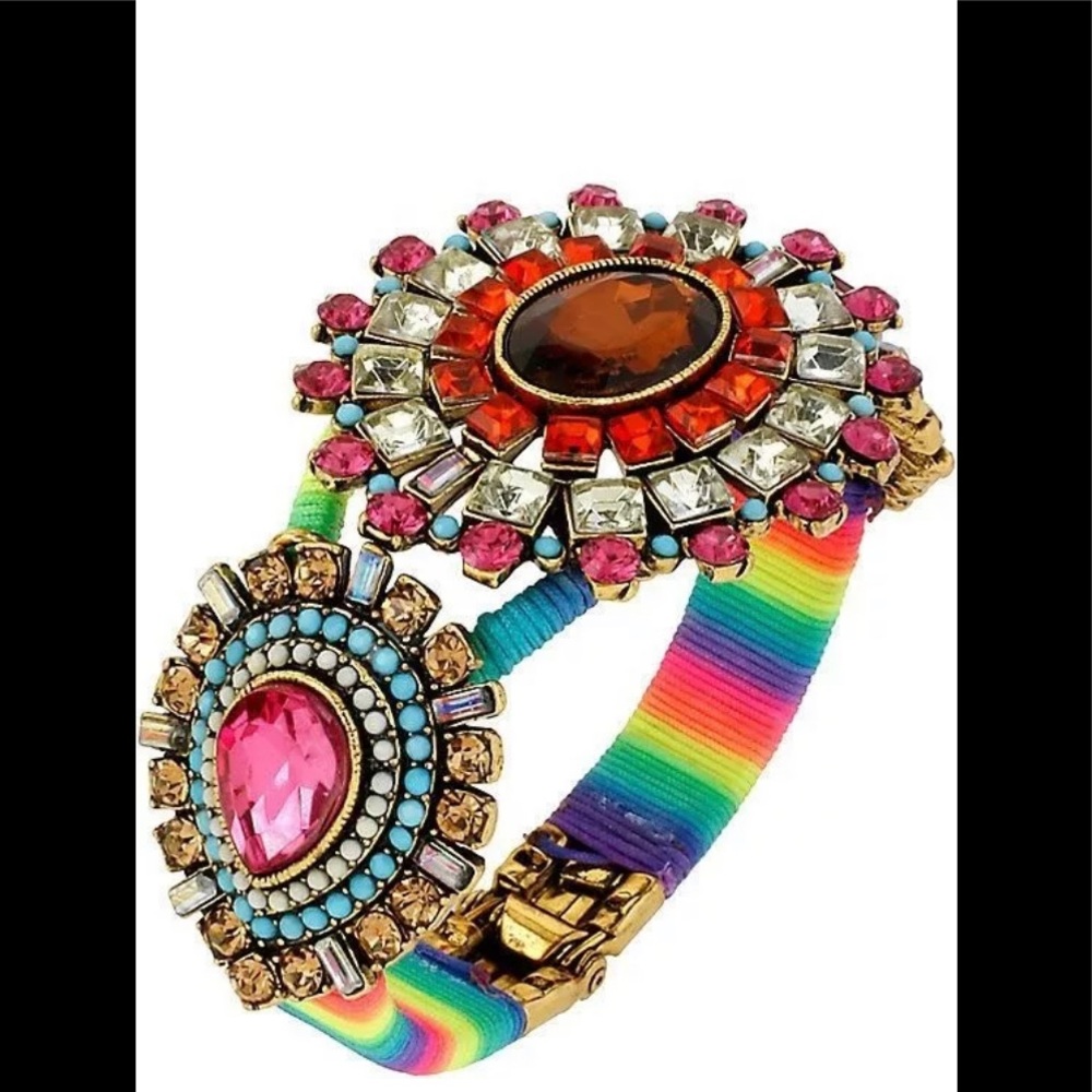 Betsey Johnson St Barts Gem Rainbow Wrapped Bangle